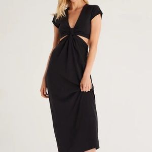 Z Supply Black Cutout Midi Dress